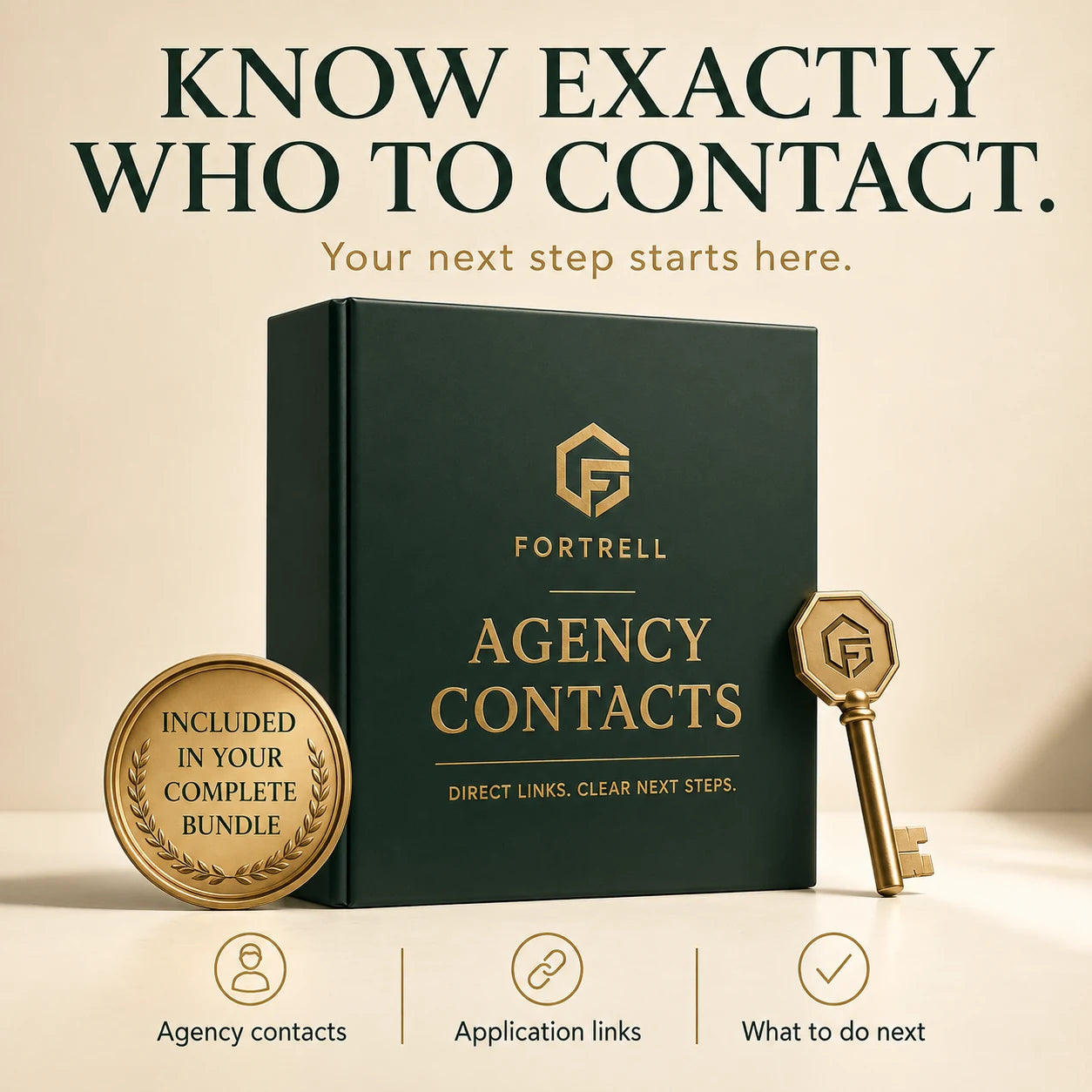 Agency contacts included in your complete bundle, with application links and clear next steps